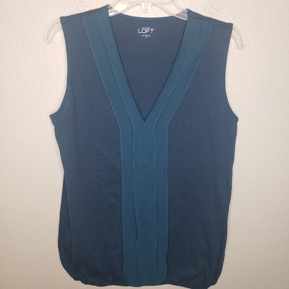 LOFT Sleeveless Top Teal Medium Blue